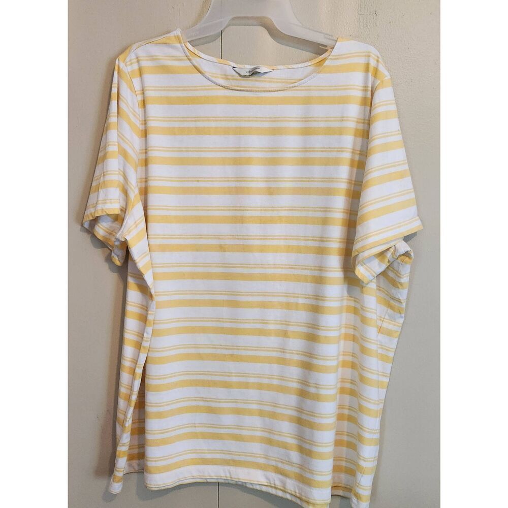 F06 CJ Banks yellow striped t shirt